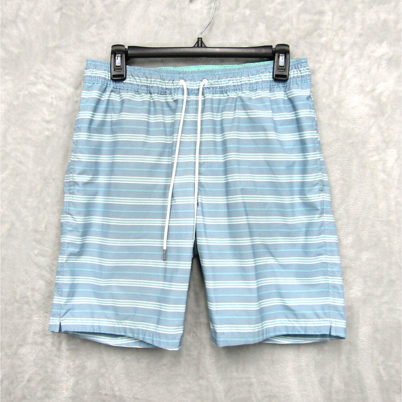 Bonobos Lined Surf Swim Trunk 8" Shorts Blue Striped Size Medium - Picture 1 of 10